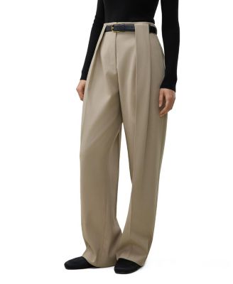 LILYSILK Women's Box Pleated Silk-Wool Trouser