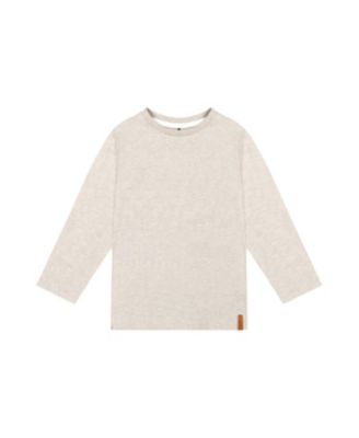 Boys' Organic Cotton Crew Neck Logo Tag Long Sleeve T-Shirt - Little Kid