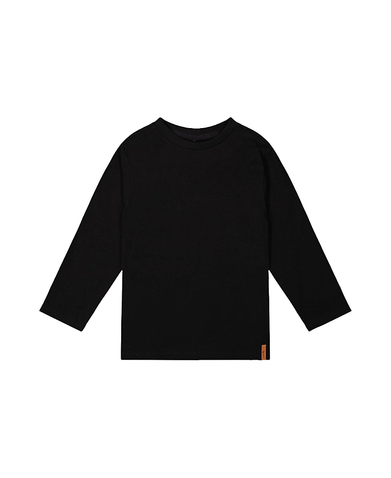 Deux par Deux Boys' Organic Cotton Crew Neck Logo Tag Long Sleeve T-Shirt - Little Kid