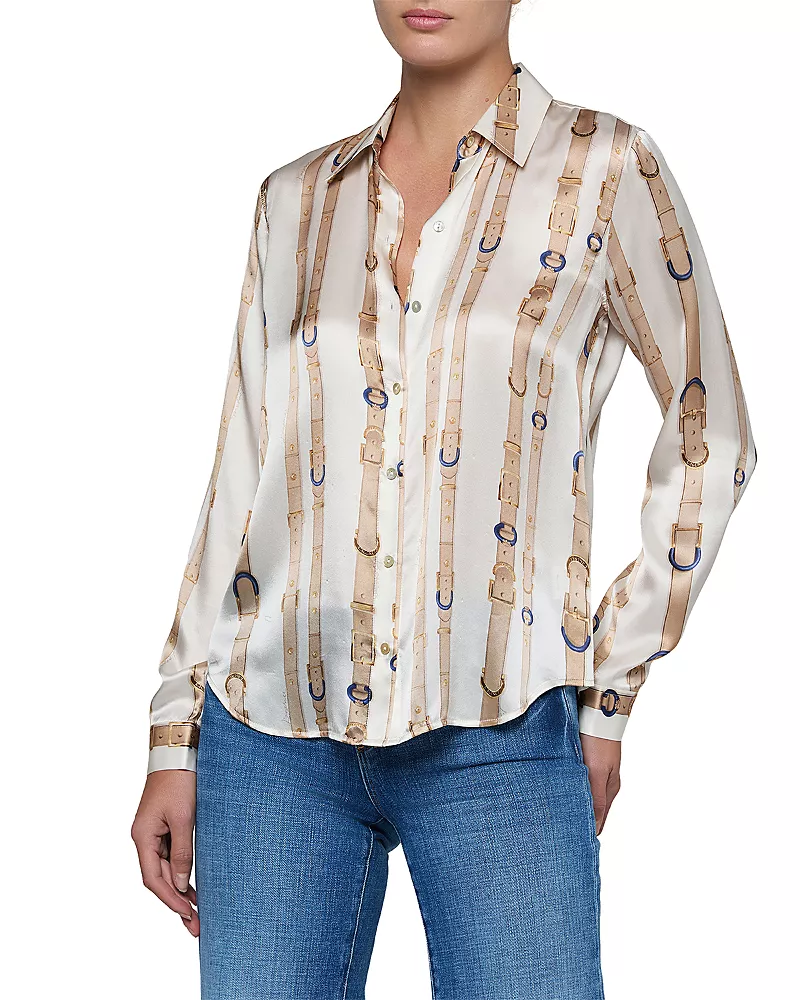 L'Agence Tyler Silk Long Sleeve Blouse