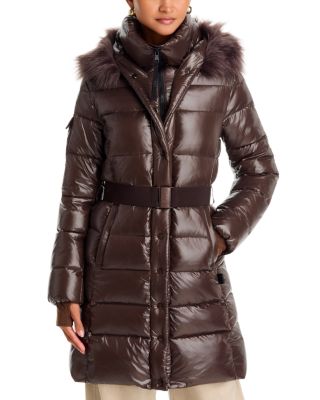 Faux Fur Trimmed Hooded Puffer Coat - Exclusive