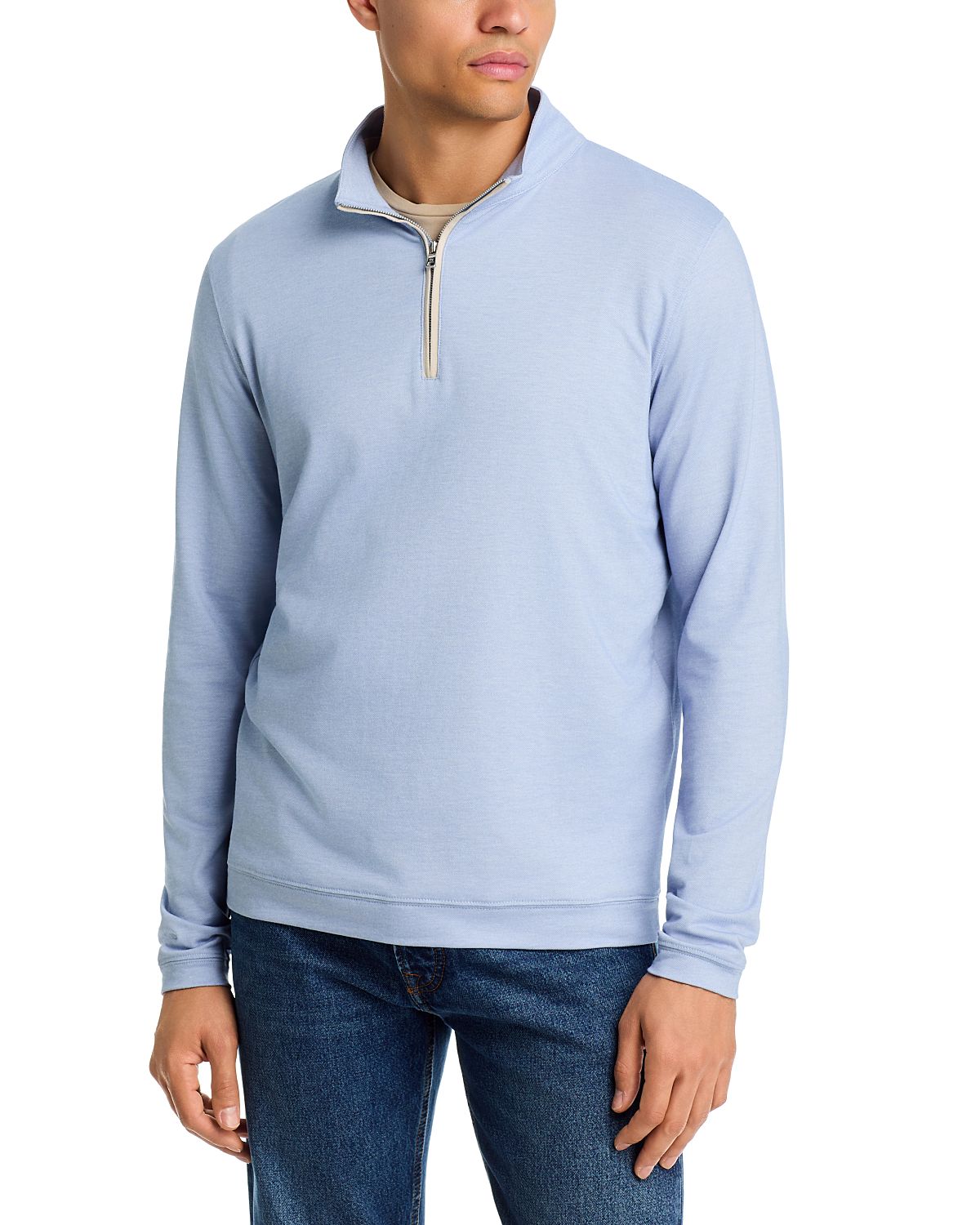 Peter Millar Crown Crafted Albatross Pique Quarter Zip Sweater