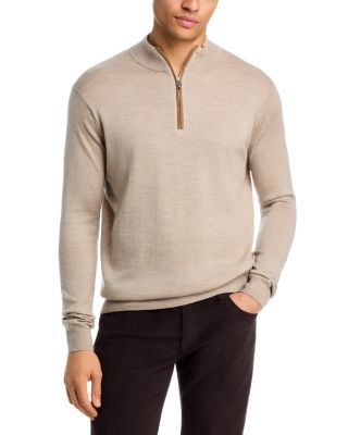 Autumn Crest Suede Trim Quarter Zip Sweater
