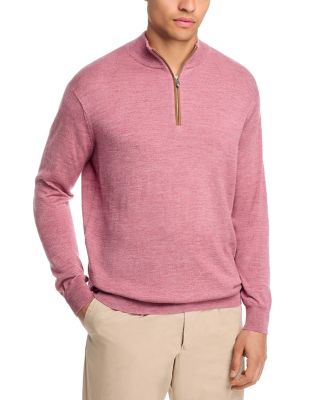 Autumn Crest Suede Trim Quarter Zip Sweater