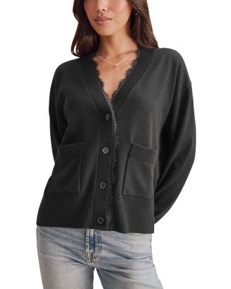 Splendid Georgie Lace Trim Cardigan | Bloomingdale's Women