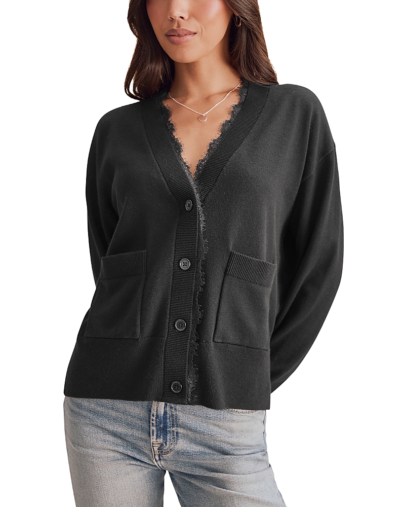 Splendid Georgie Lace Trim Cardigan