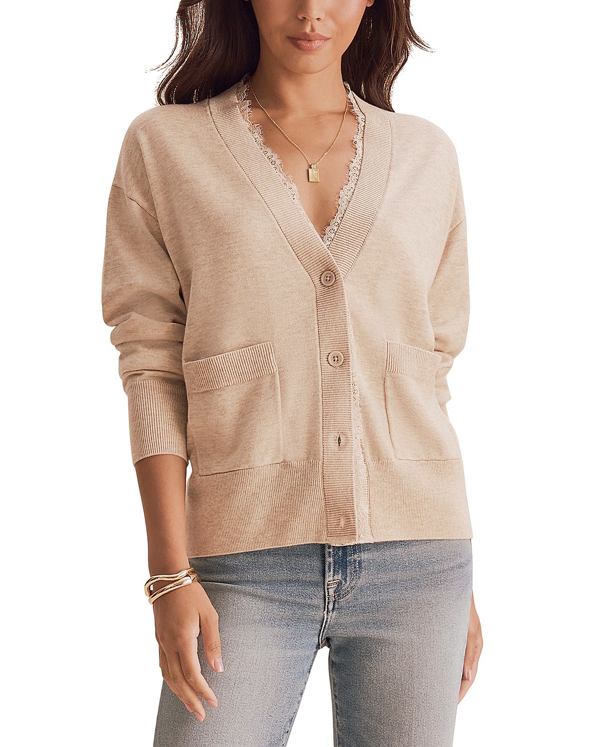 Splendid Georgie Lace Trim Cardigan