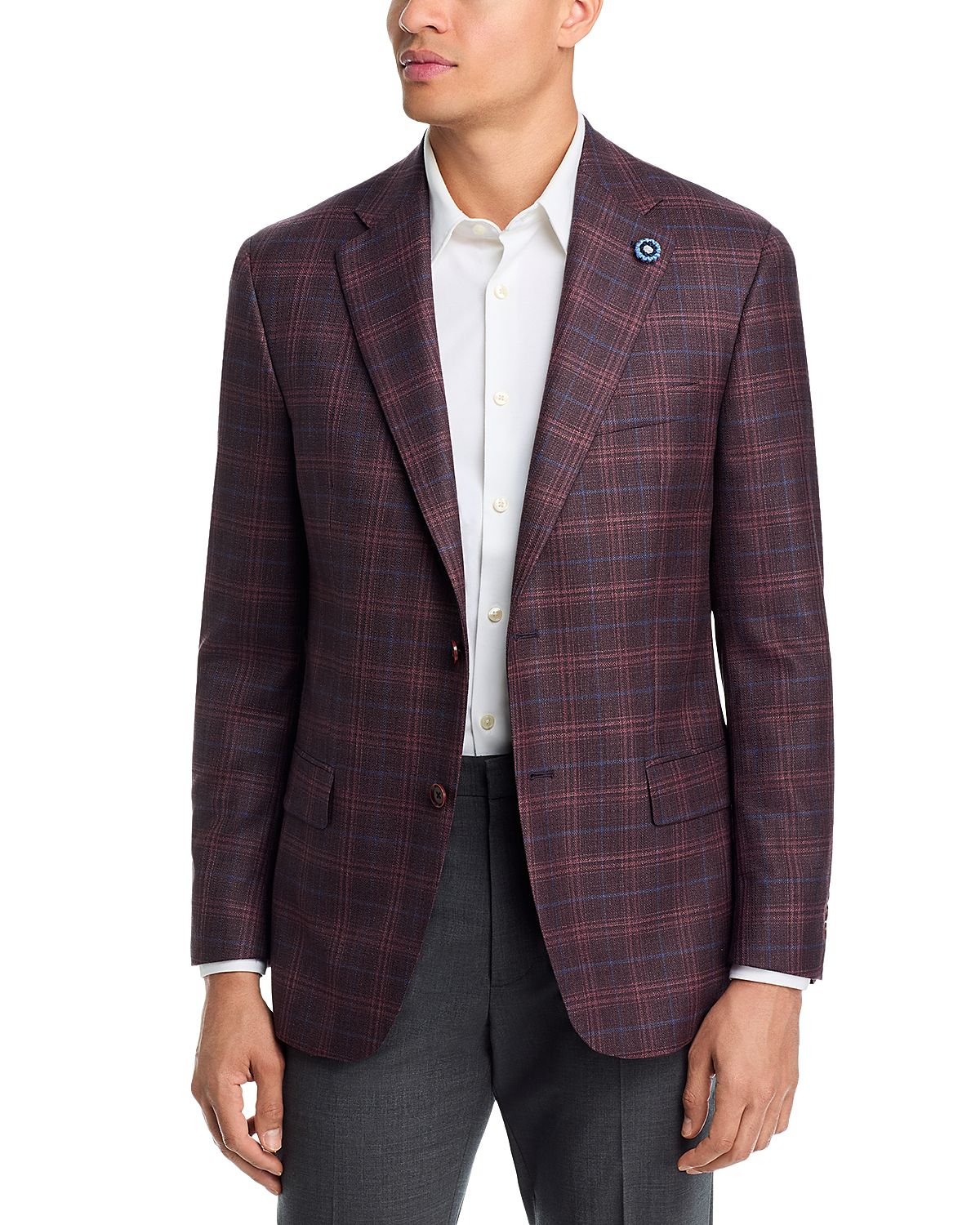 Hart Schaffner Marx New York Fit Tonal Plaid Wool Sport Coat