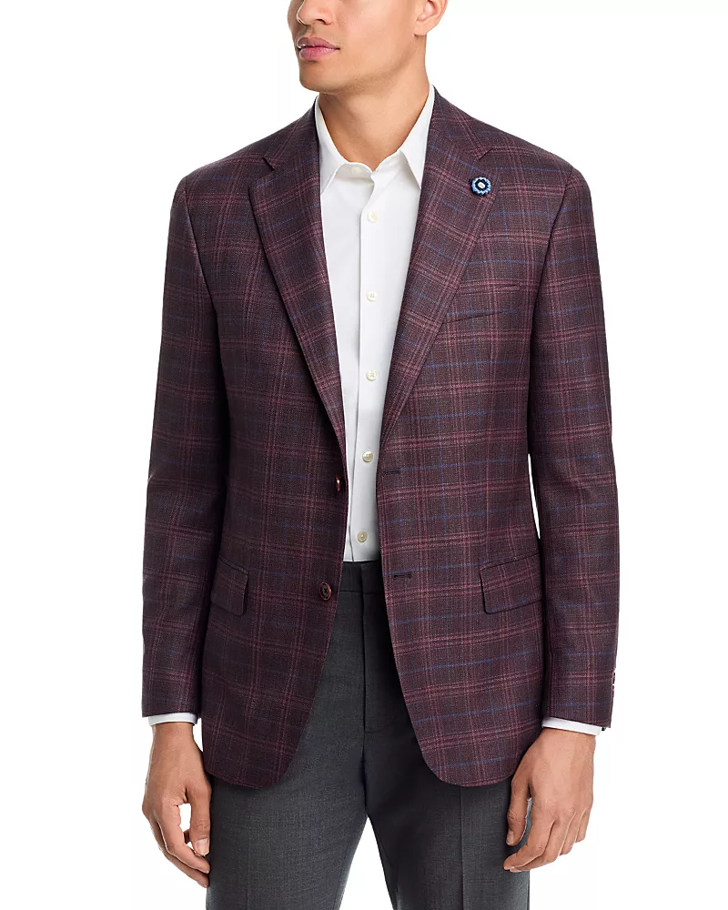 Hart Schaffner Marx New York Fit Tonal Plaid Wool Sport Coat
