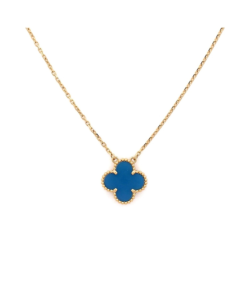 Pre-Owned Van Cleef & Arpels Vintage Alhambra Pendant Necklace 18K Gold and Agate, 16.5