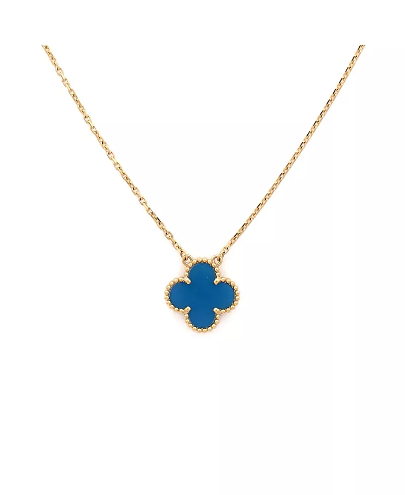 Pre-Owned Van Cleef & Arpels Vintage Alhambra Pendant Necklace 18K Gold and Agate, 16.5