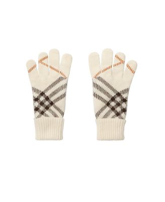 Check Cashmere Blend Gloves