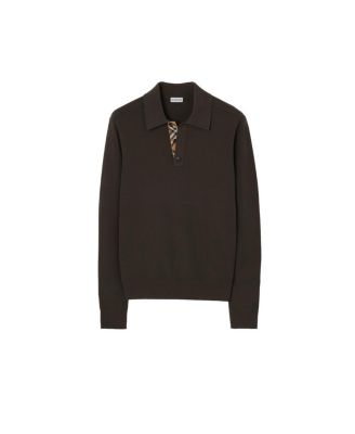 Long-sleeve Wool Polo Shirt