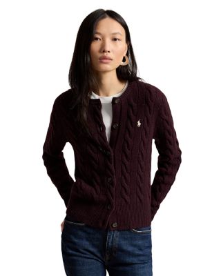 Cable Knit Wool Cashmere Cardigan