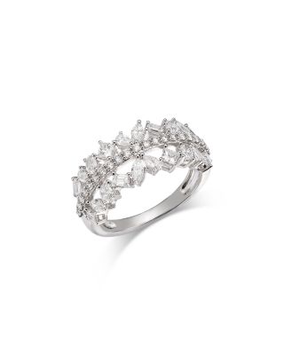 Luxe Collection Certified Lab Grown Diamond Mixed Cut Band Ring in 14K White Gold, 1.3 tcw