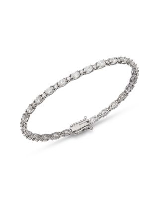 Luxe Collection Certified Lab Grown Diamond Alternating Cut Tennis Bracelet in 14K White Gold, 5.0 tcw