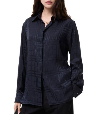  Classic Fit Check Silk Shirt