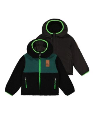 Boys' Reversible Mid-Season Fleece Hooded Full Zip Jacket - Little Kid