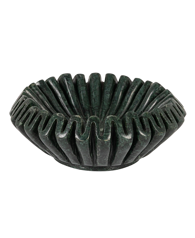 Olive Grove Round Marble Pleated Dish In Multi