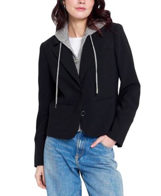  Women's Sienna Solid Jacket with Cable Hooded Dickey