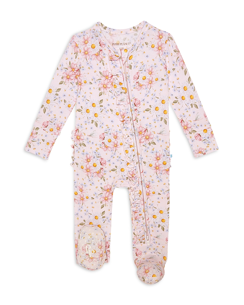 Posh Peanut Girls' Jillian Footie Ruffled Zippered One Piece - Baby