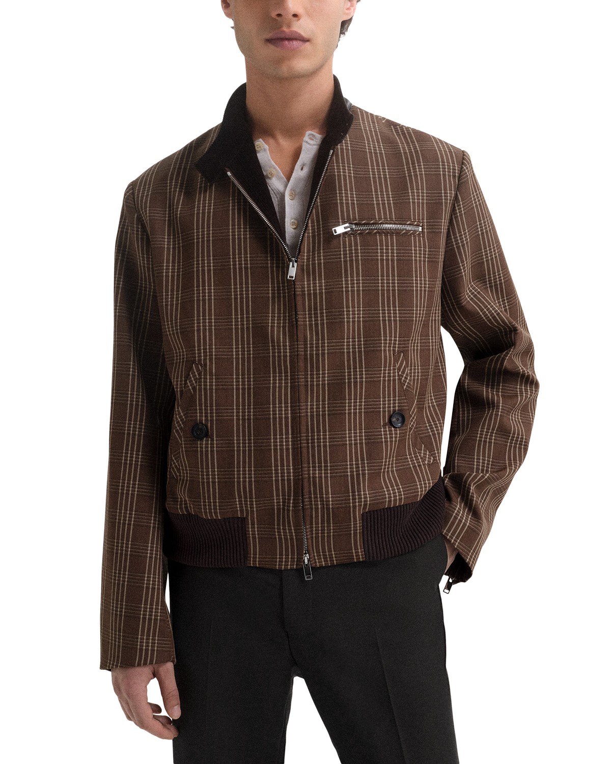 Wales Bonner Wales Boner Axis Slim Fit Jacket in Umber/Ivory/Black