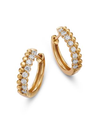 Diamond Huggie Hoop Earrings in 14K Yellow Gold, 0.25 tcw