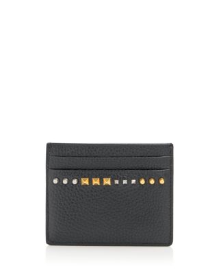 Rockstud Leather Card Case 