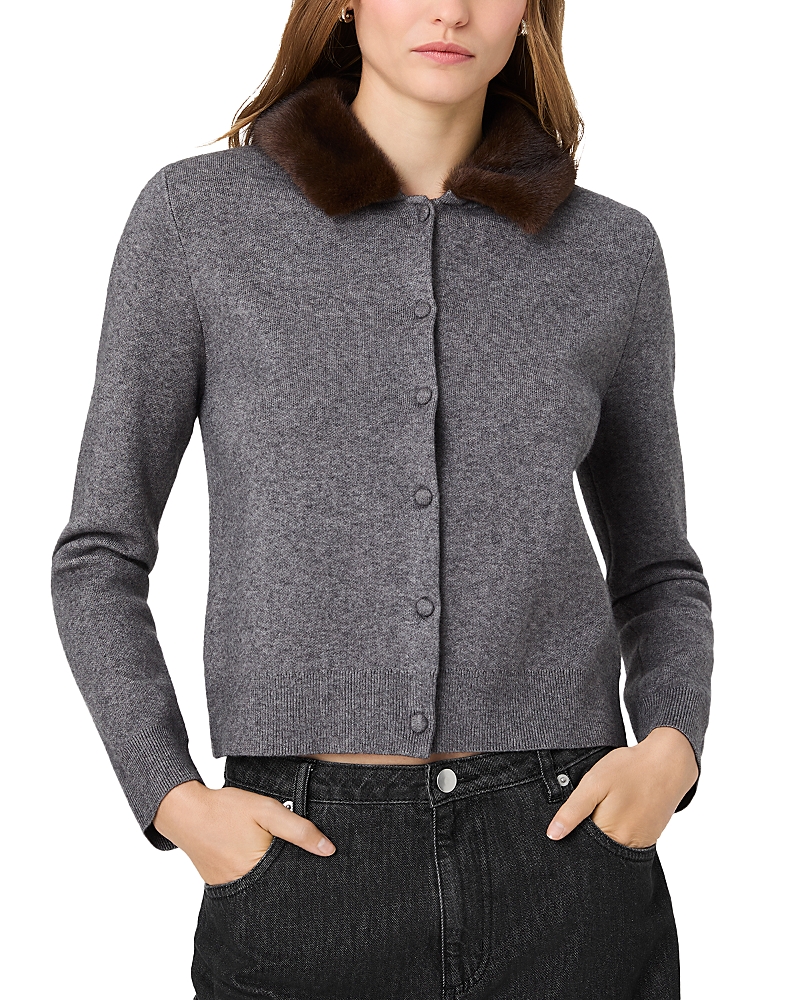 French Connection Sloane Faux Fur Collar Cardigan Sweater