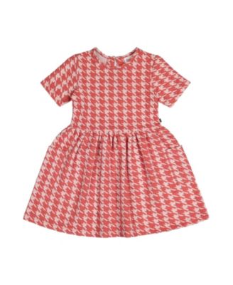 Girls' Short Sleeve Dress with Pockets Houndstooth - Little Kid