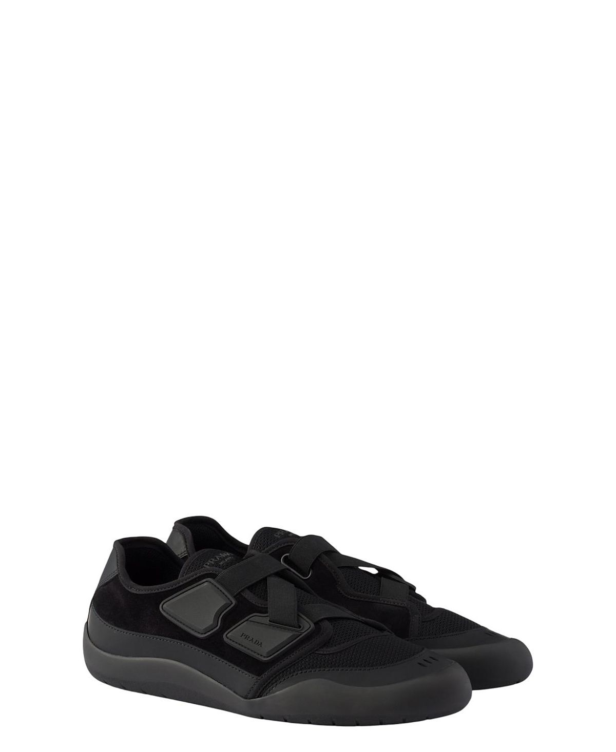 Prada Men's Speedrock Leather And Mesh Fabric Sneakers
