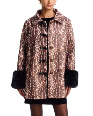 Faux Fur Trim Bow Detail Jacket - Exclusive - thumbnail 5
