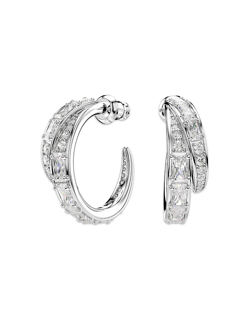Swarovski Vienna Stone Double Row Hoop Earrings