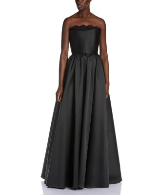 Lace Trim Strapless Gown