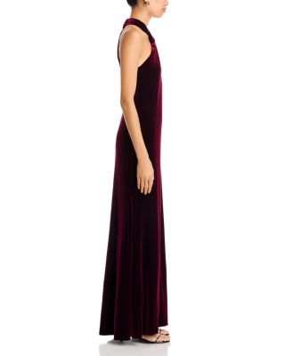 Velvet Knot Neck Sheath Dress - Exclusive - thumbnail 10