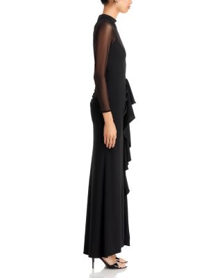 Mock Neck Mesh Sleeve Gown - Exclusive - thumbnail 5