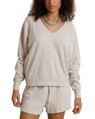 French Terry V Neck Sweatshirt