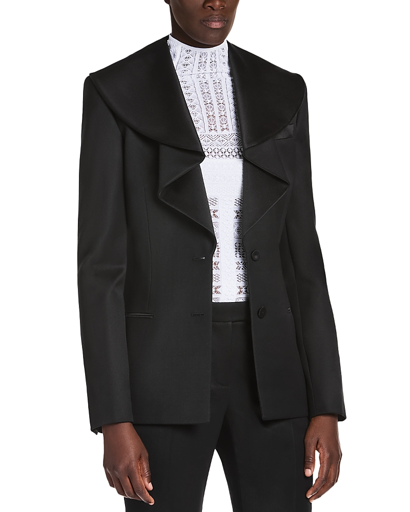 McQueen Folded Collar Wool Blazer