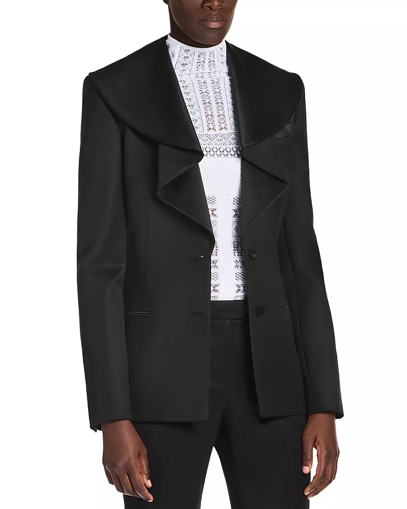 McQueen Folded Collar Wool Blazer