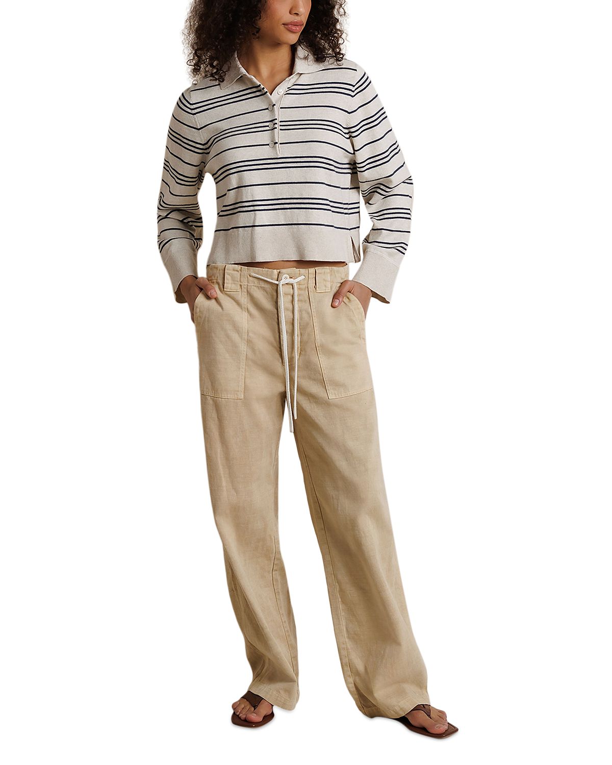 perfectwhitetee Ximena Stripe Rugby Sweater