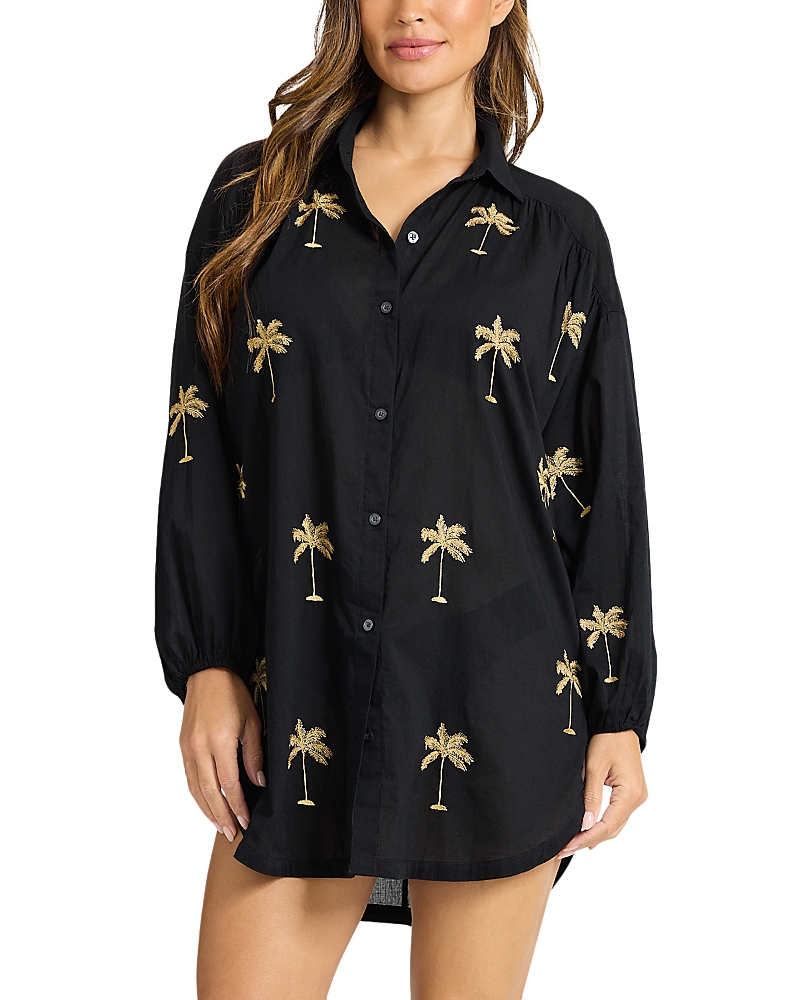 Tommy Bahama Catalina Coat Pineapple Embroidered Cover-Up