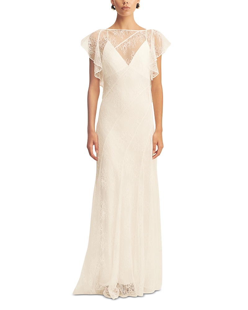 Shona Joy Labyrinth Lace Panel Maxi Dress In Neutral