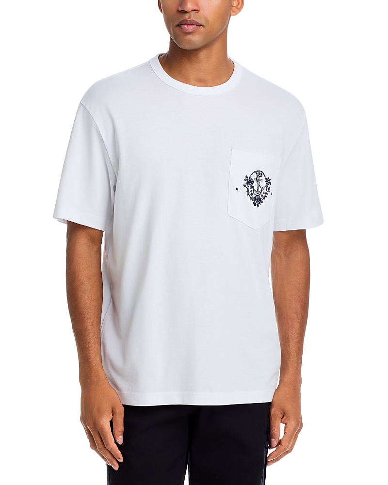 Hugo Durstee Cotton Floral Anchor Graphic Pocket T-Shirt