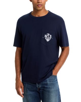 Durstee Cotton Floral Anchor Graphic Pocket T-Shirt