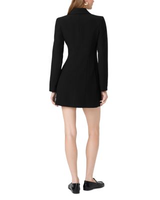Azra Twill Pleated Tuxedo Dress - thumbnail 3