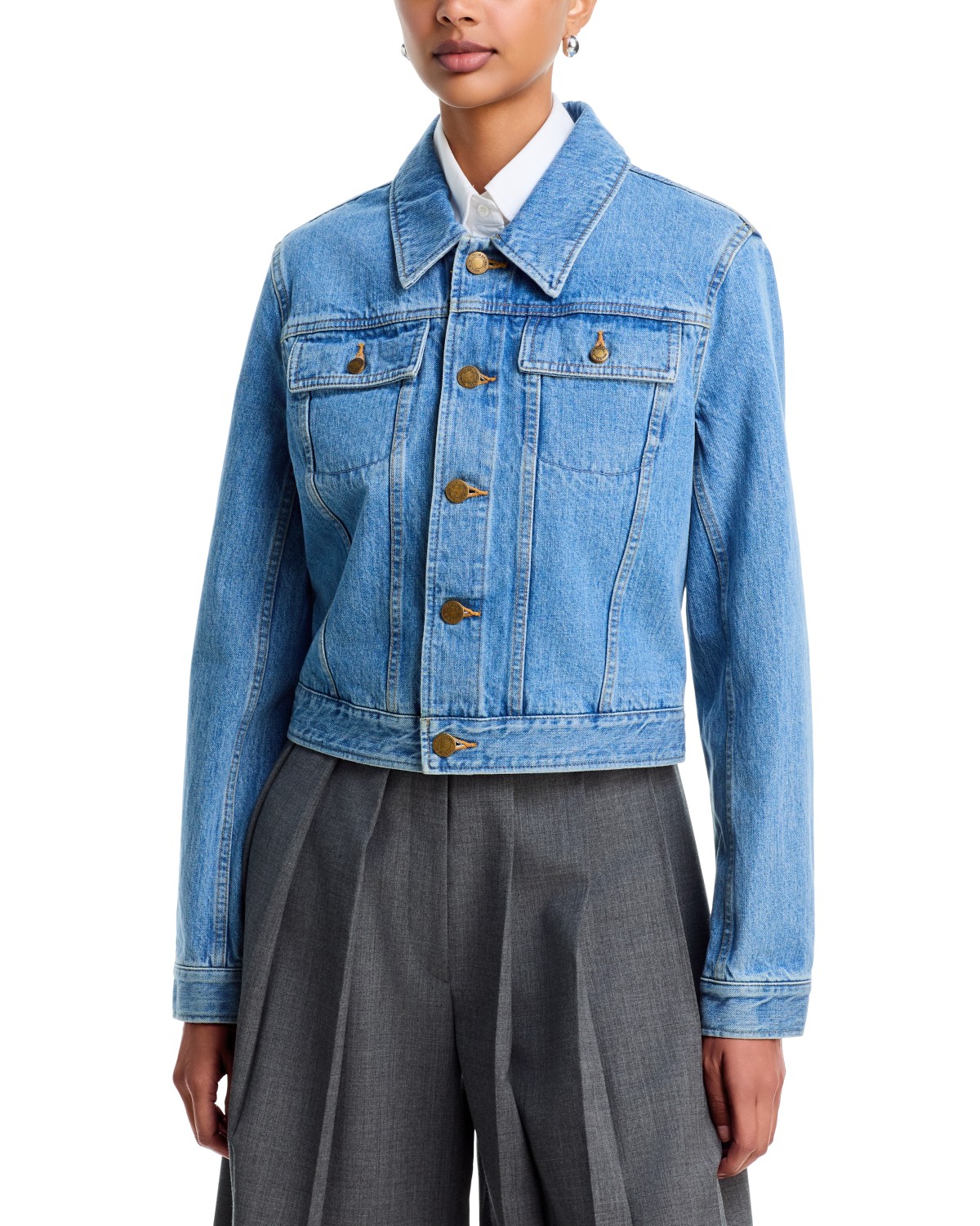 Thom Browne Cotton Trucker Jacket in Light Blue