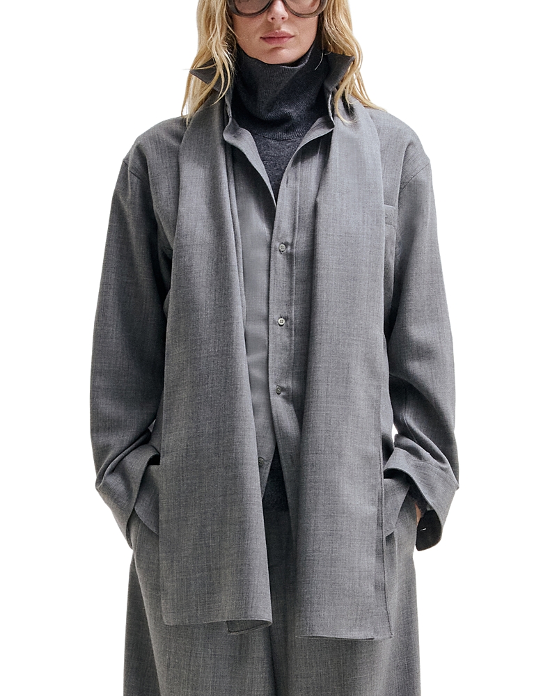 Darkpark Wool Scarf Button Front Shirt