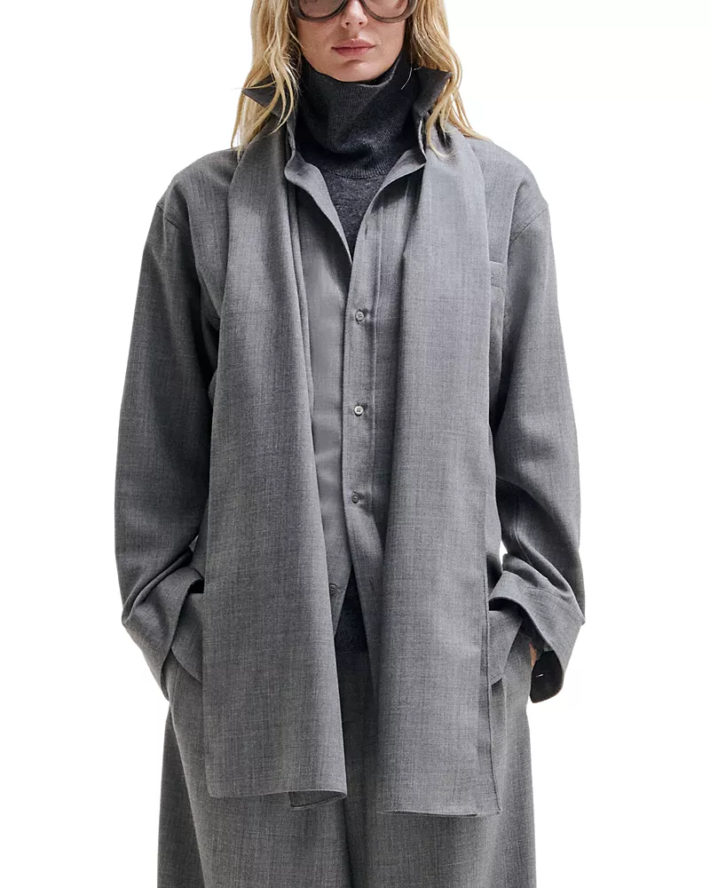 Darkpark Wool Scarf Button Front Shirt