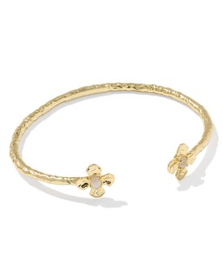 Leanne Mother Of Pearl Flower Cuff Bracelet 