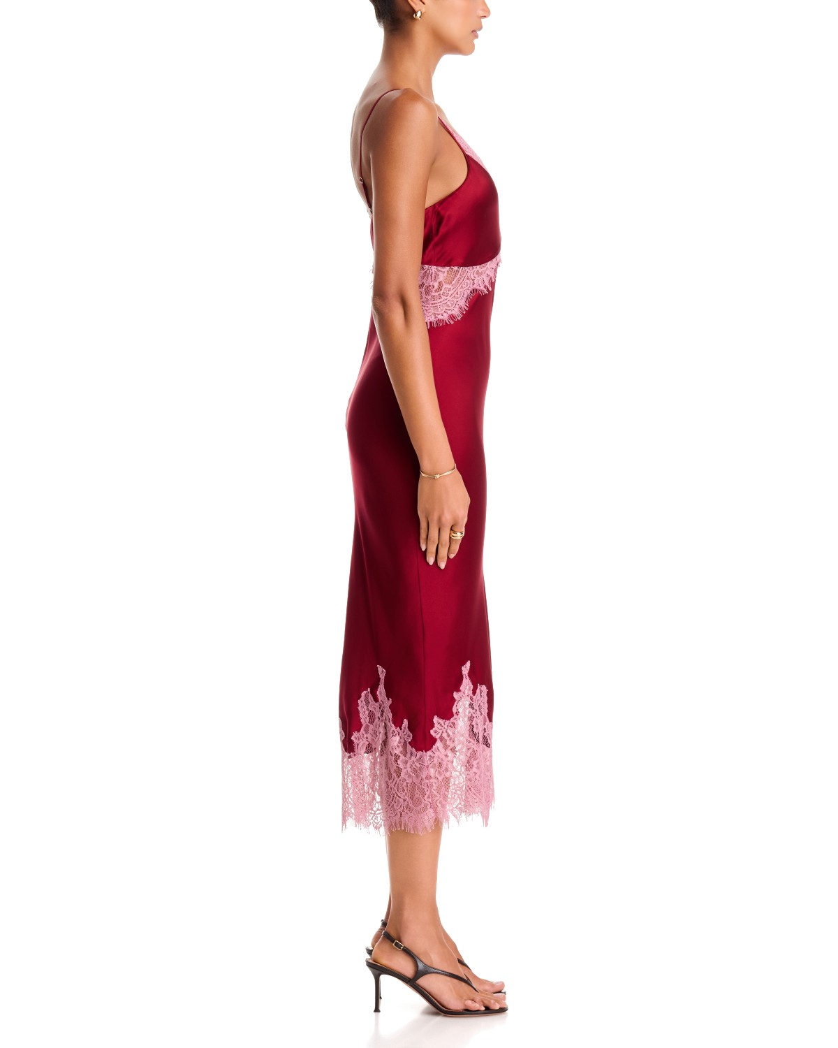 Scotty Silk Lace Trim Slip Dress